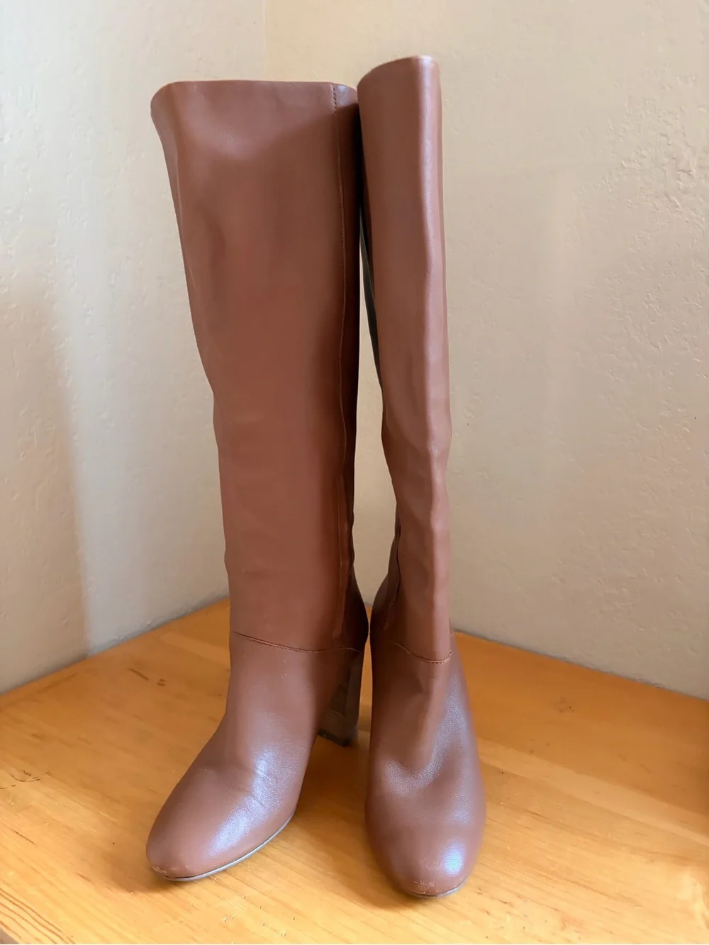 Cole Haan Tall Leather Over-the-Knee Boots in Chestnut Brown